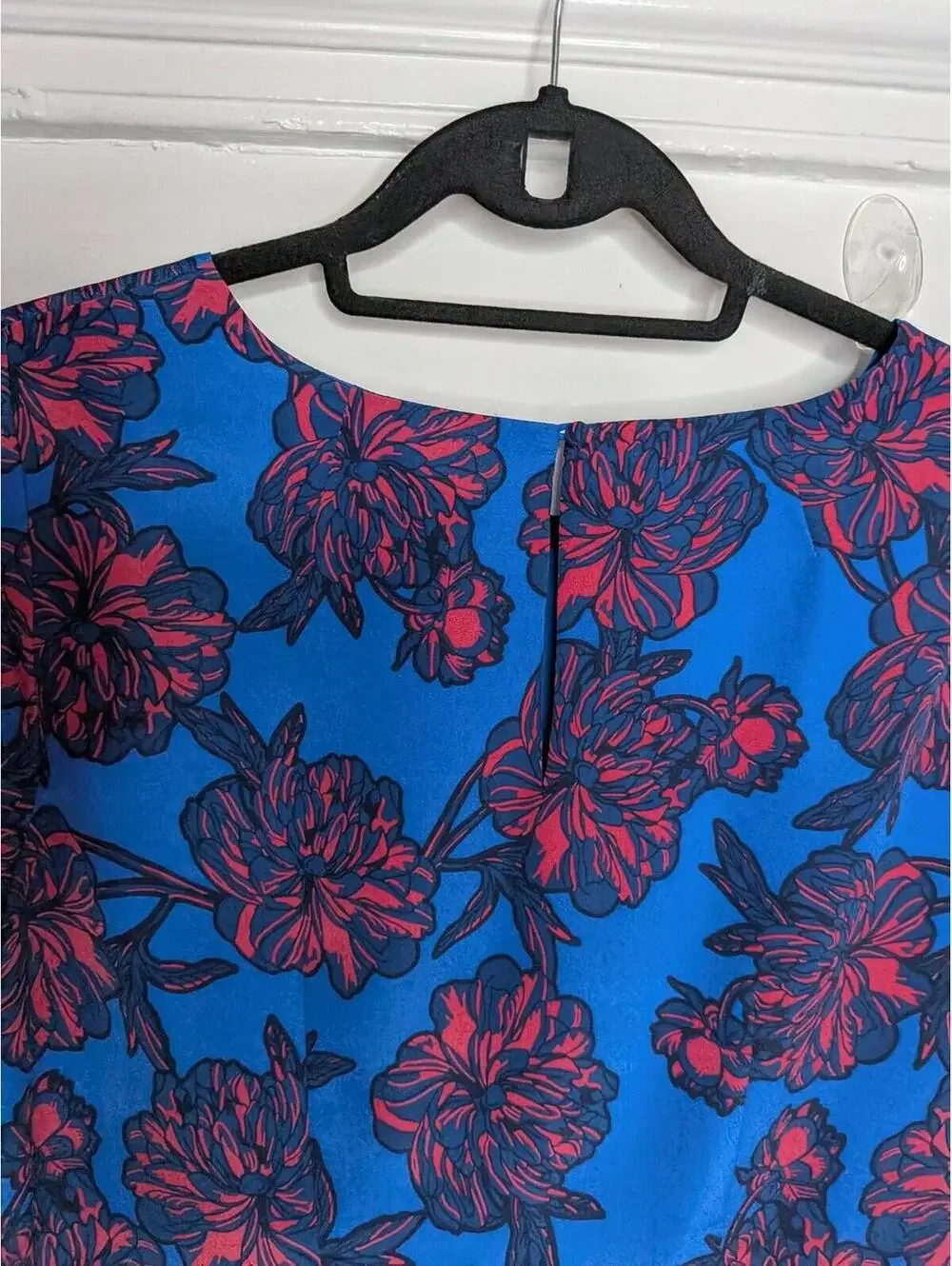 J.Crew Dress Womens 8 Blue Floral Crew Neck Shift Short Sleeve Lined Mini